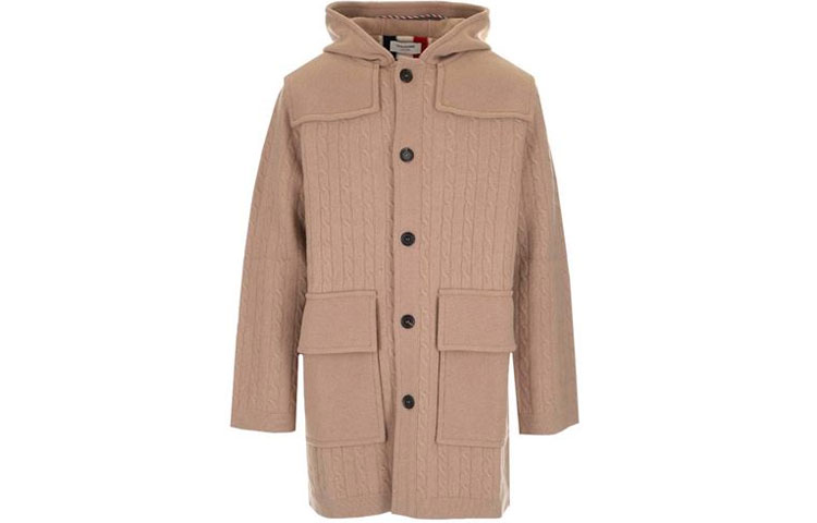 THOM BROWNE FW21 Solid Knit Hooded Parka Coat Light Brown Edition MKJ070A-Y1019-250 圖 2