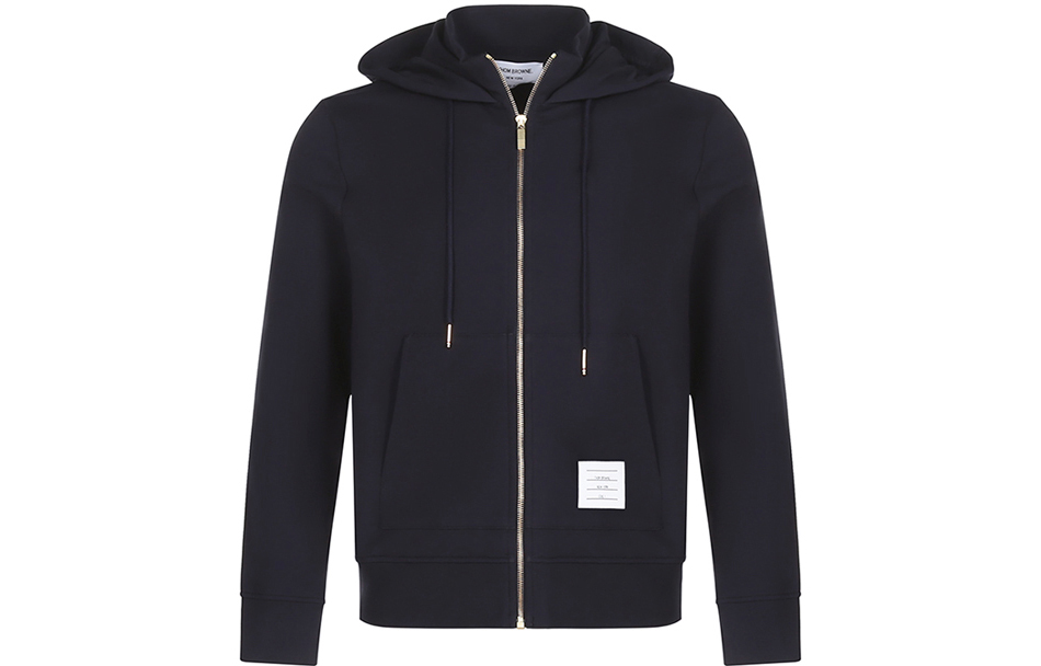 Thom Browne FW21 Solid Logo Zip-Up Hoodie Navy Blue - MJT288A-06931-415