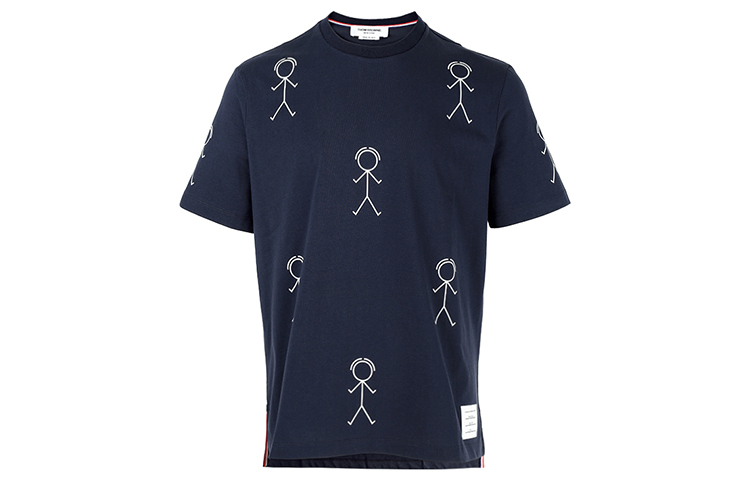 THOM BROWNE FW21 Stickman Graphic Blue Crewneck T-Shirt . MJS164A-07656-415 圖 2