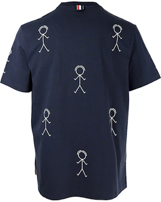 トムブラウン FW21 スティックマン グラフィック ブルー クルーネック Tシャツ MJS164A-07656-415 Lookbook トムブラウン FW21 スティックマン グラフィック ブルー クルーネック Tシャツ MJS164A-07656-415