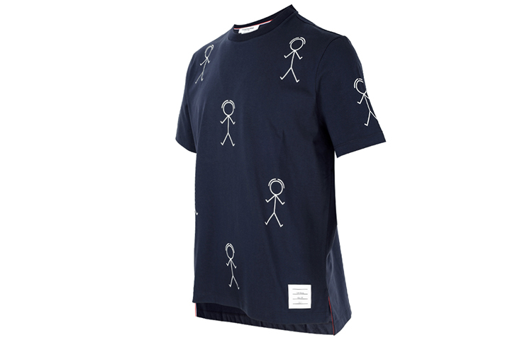 THOM BROWNE FW21 Stickman Graphic Blue Crewneck T-Shirt . MJS164A-07656-415 圖 4