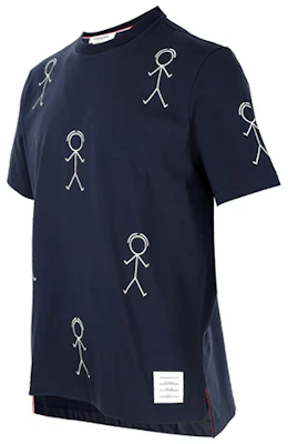トムブラウン FW21 スティックマン グラフィック ブルー クルーネック Tシャツ MJS164A-07656-415 Shop トムブラウン FW21 スティックマン グラフィック ブルー クルーネック Tシャツ MJS164A-07656-415