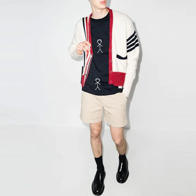 トムブラウン FW21 スティックマン グラフィック ブルー クルーネック Tシャツ MJS164A-07656-415 Details for トムブラウン FW21 スティックマン グラフィック ブルー クルーネック Tシャツ MJS164A-07656-415