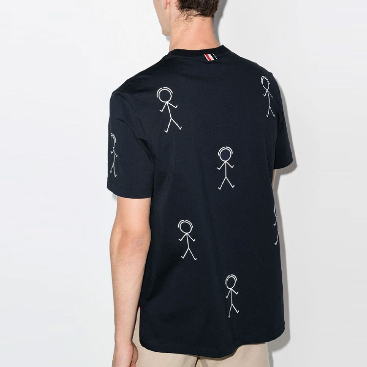 THOM BROWNE FW21 Stickman Graphic Blue Crewneck T-Shirt . MJS164A-07656-415 圖 7