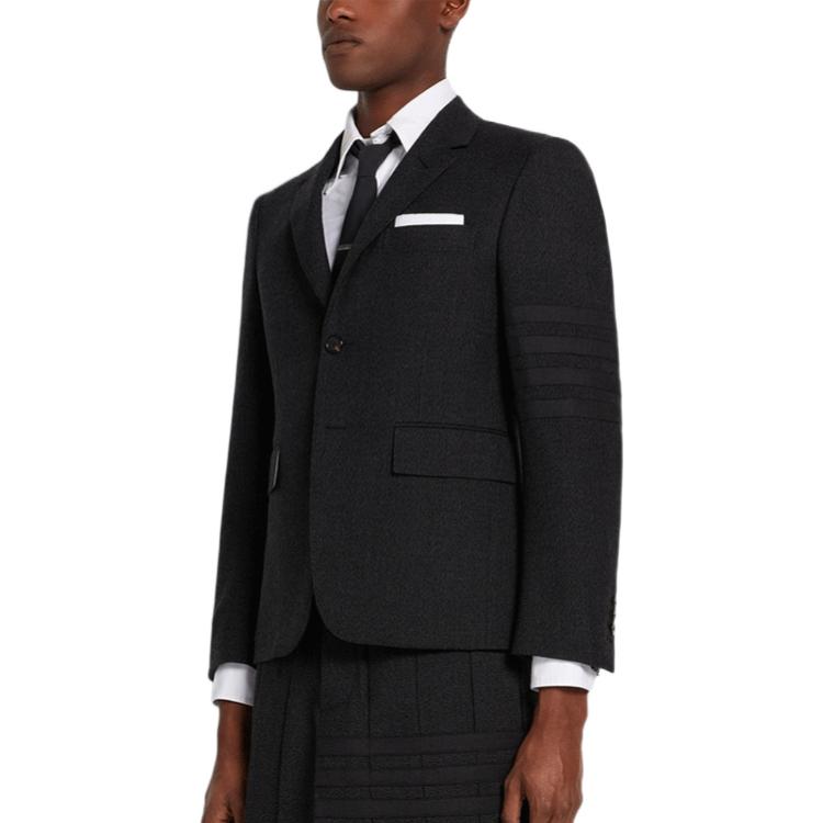 THOM BROWNE FW21 Striped Wool Long Sleeve Blazer Dark Gray Back to School MJC178A-03882-025 圖 6