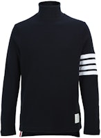 THOM BROWNE FW21 Waffle Knit Turtleneck Sweater Navy 4-Bar MJS106P-05802-415 THOM BROWNE FW21 Waffle Knit Turtleneck Sweater Navy 4-Bar MJS106P-05802-415