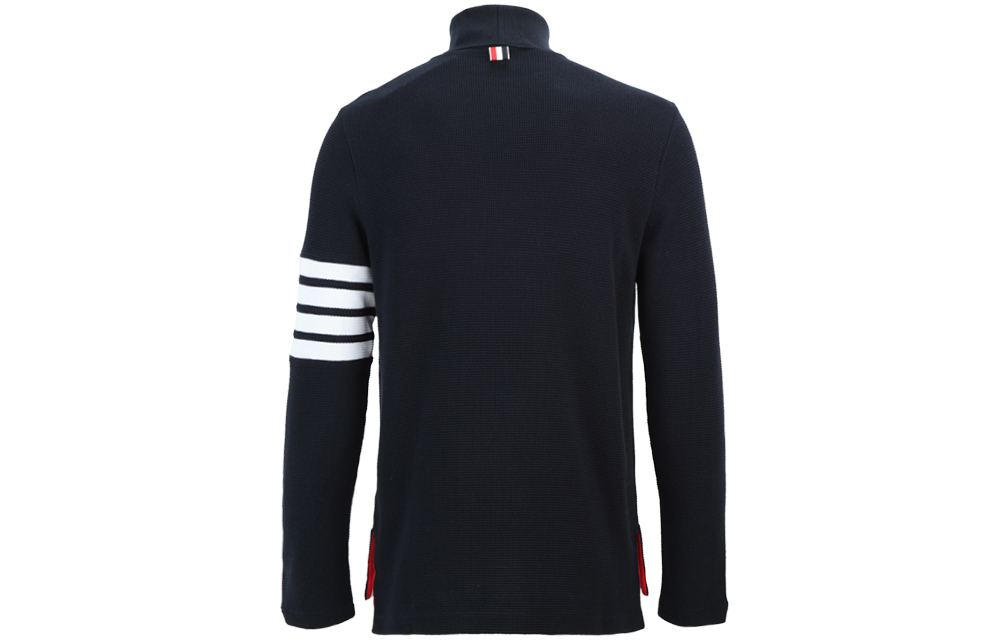 Lookbook THOM BROWNE FW21 Waffle Knit Turtleneck Sweater Navy 4-Bar MJS106P-05802-415