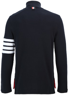 THOM BROWNE FW21 Waffle Knit Turtleneck Sweater Navy 4-Bar MJS106P-05802-415 Lookbook THOM BROWNE FW21 Waffle Knit Turtleneck Sweater Navy 4-Bar MJS106P-05802-415