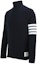 Shop THOM BROWNE FW21 Waffle Knit Turtleneck Sweater Navy 4-Bar MJS106P-05802-415