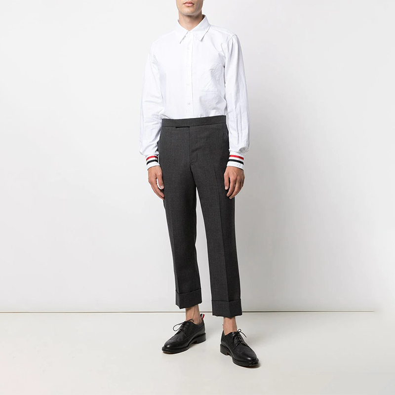 Shop 汤姆布朗 FW21 白色长袖衬衫 三色袖口标志款式 MWL289A-06177-100