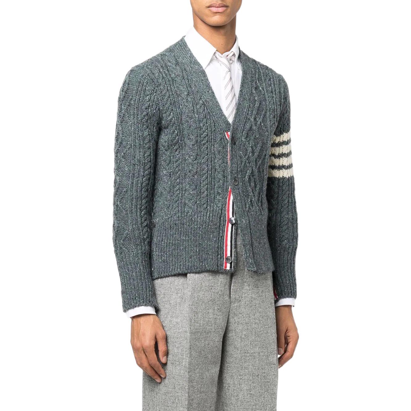 THOM BROWNE FW22  Classic Four-Bar Wool Cardigan Sweater Blue. MKC409A-Y1506-420 圖 5