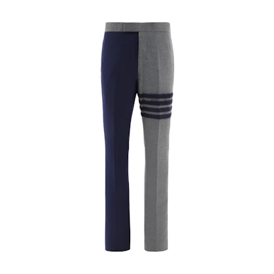 THOM BROWNE FW22 Colorblock Striped Straight-Leg Casual Pants. MTC001E-E0012-035