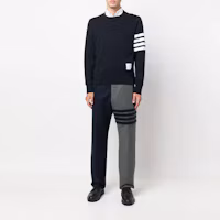 Shop THOM BROWNE FW22 Colorblock Striped Straight-Leg Casual Pants. MTC001E-E0012-035