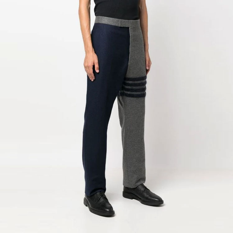 THOM BROWNE FW22  Colorblock Striped Straight-Leg Casual Pants. MTC001E-E0012-035 圖 5