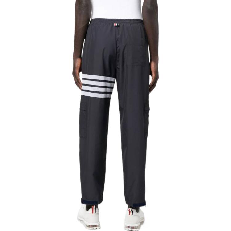 Shop Thom Browne FW22 Celana Jogger Knit Four-Bar Biru MJQ163A-F0197-415