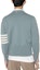 Purchase Thom Browne FW22 Four-Bar V-Neck Wool Sweater in Blue. MKC353A-Y1026-450