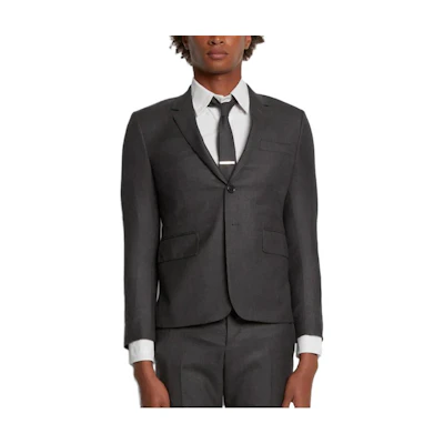 THOM BROWNE FW22 Gray Single-Breasted Long Sleeve Blazer Jacket. MSC159A-00626-025