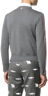 THOM BROWNE FW22 Gray Striped Wool Crewneck Sweater. MKA367A-Y1002-035 Lookbook THOM BROWNE FW22 Gray Striped Wool Crewneck Sweater. MKA367A-Y1002-035