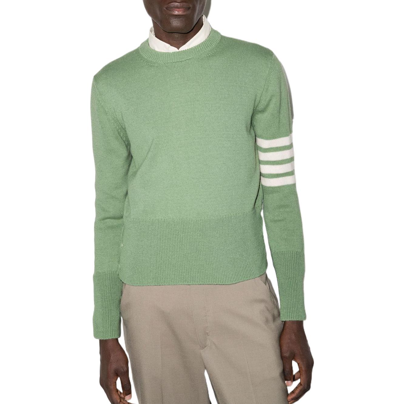 Lookbook 汤姆布朗 FW22 绿色4条纹羊毛针织毛衣套头衫 秋季款 MKA317A-Y1026-350