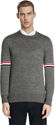THOM BROWNE FW22 灰色4條紋羊毛圓領毛衣 MKA412A-Y1014-035 Details for THOM BROWNE FW22 灰色4條紋羊毛圓領毛衣 MKA412A-Y1014-035