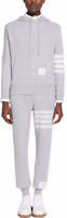 Shop Thom Browne 2022秋冬 灰色4-Bar針織運動長褲可調節腰身款式 MJQ142-AJ0012-065