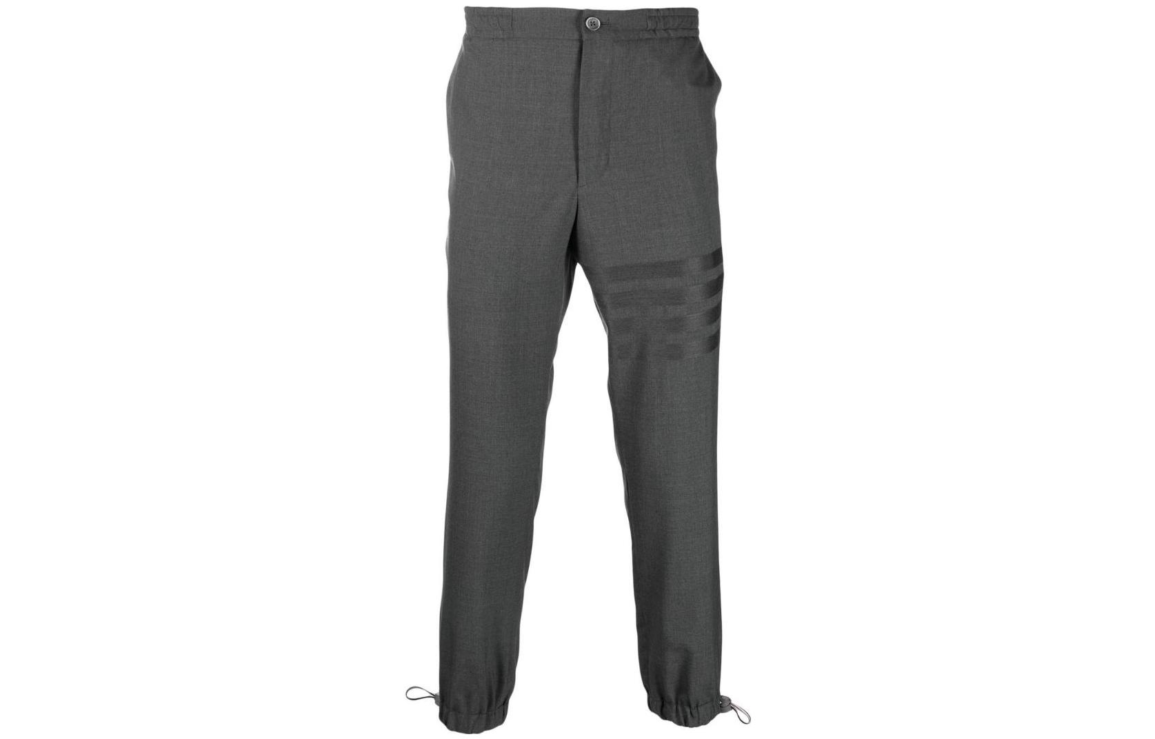 THOM BROWNE FW22  Grey 4-Bar Stripe Zipper Waist Casual Pants MTT030A-06146-025