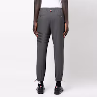 Shop トムブラウン FW22 グレー 4バー ストライプ ジッパー ウエスト カジュアルパンツ MTT030A-06146-025