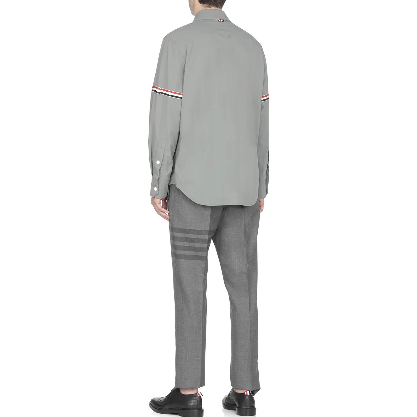 THOM BROWNE FW22  Grey Classic Three-Stripe Armband Long-Sleeve Shirt. MJO067A-04391-035 圖 6