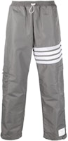 Thom Browne FW22 Grey Four-Bar Lightweight Nylon Jogger Pants MJQ163A-F0197-035 Thom Browne FW22 Grey Four-Bar Lightweight Nylon Jogger Pants MJQ163A-F0197-035
