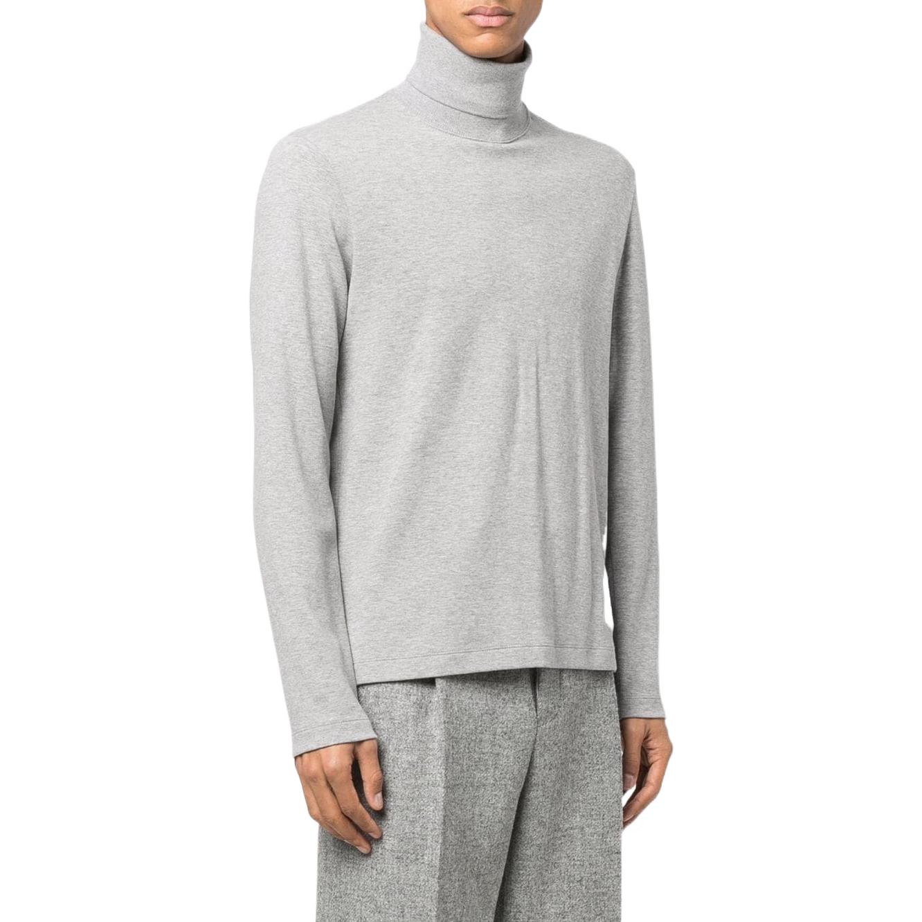 Shop THOM BROWNE FW22 灰色高領針織毛衣 MJS184A-07323-055