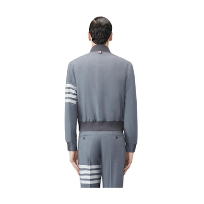 THOM BROWNE FW22 Grey Striped Print Casual Long Sleeve Jacket. MJO030A-06146-035