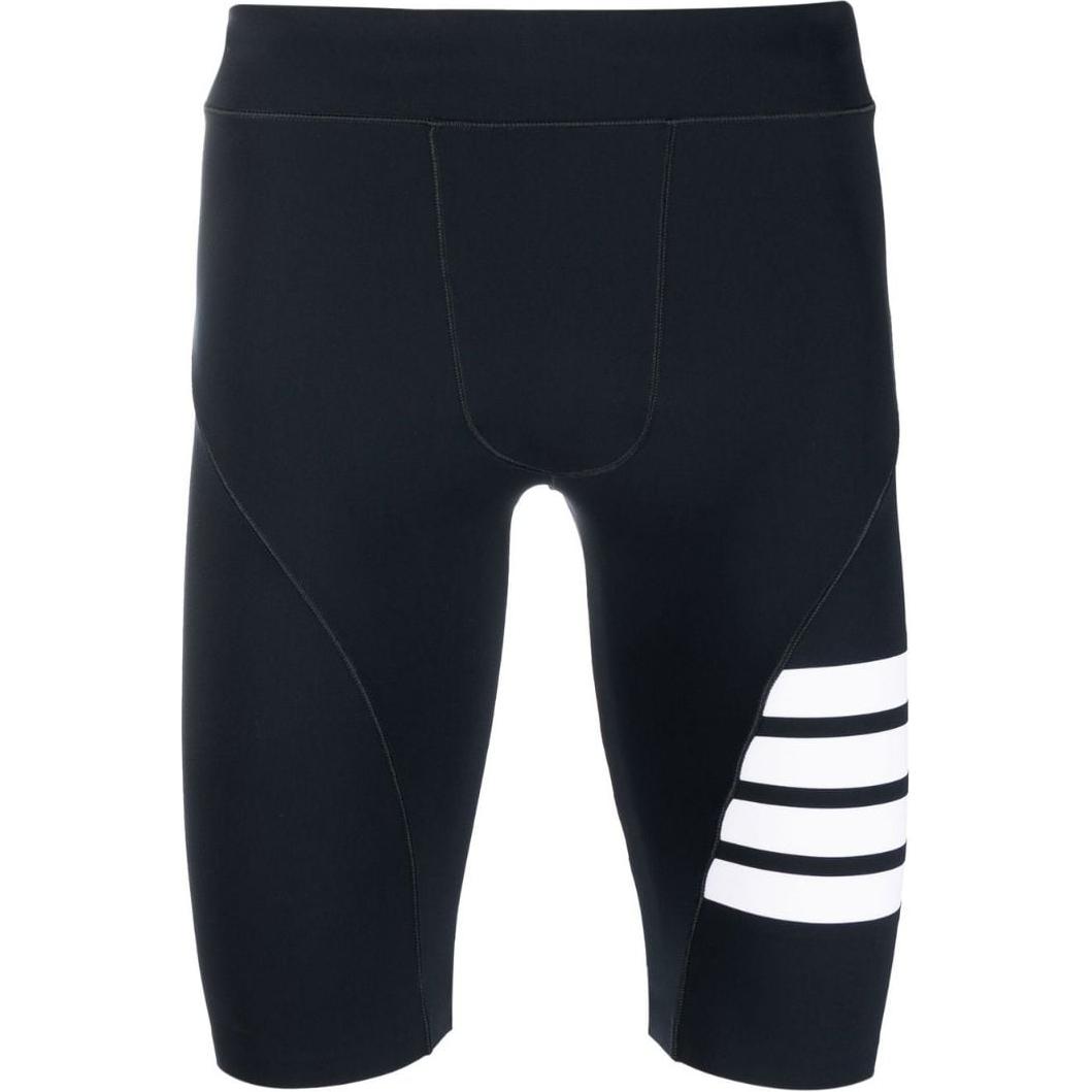THOM BROWNE FW22  Navy 4-Bar Trim Compression Shorts MJA007Y-06753-461