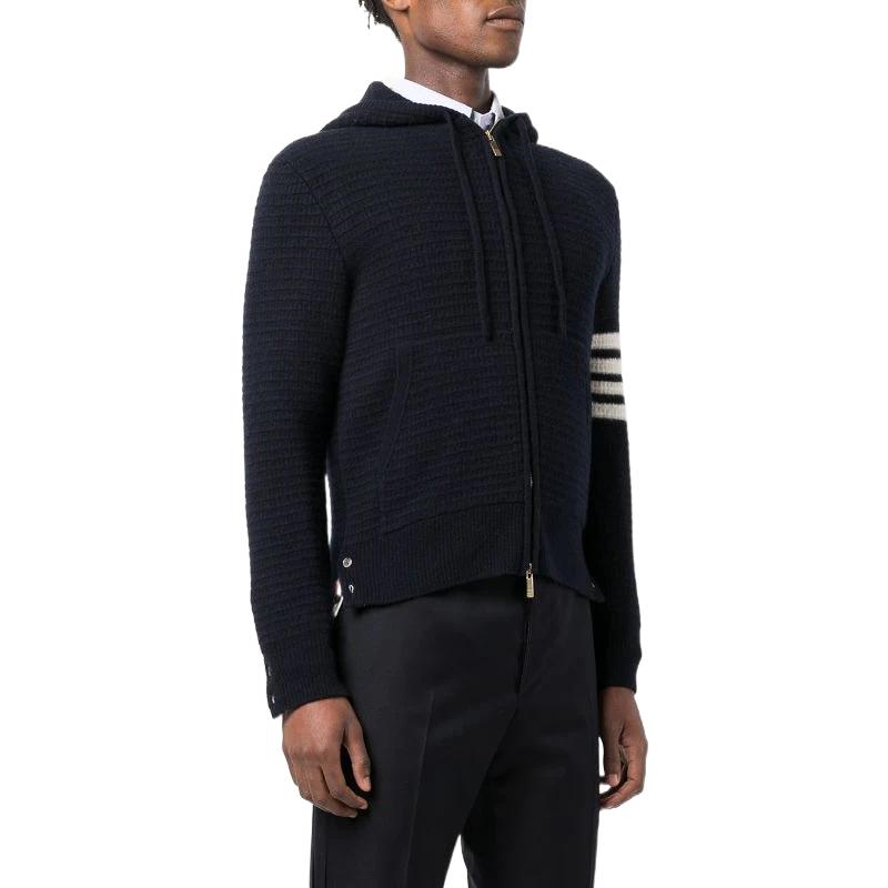 Thom Browne FW22  Navy Blue Classic 4-Stripe Knit Hoodie Jacket. MKC382-AY1501-415 圖 5