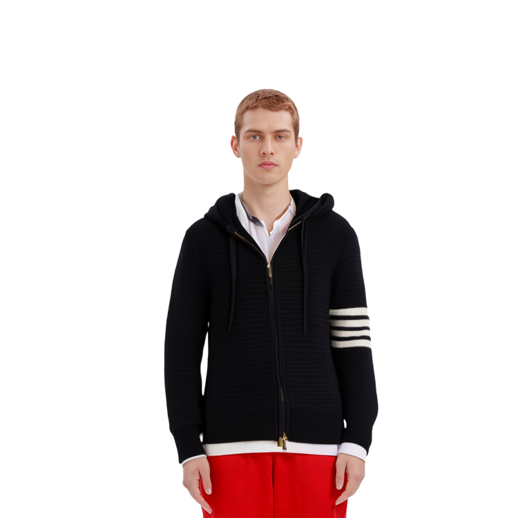 Thom Browne FW22  Navy Blue Classic 4-Stripe Knit Hoodie Jacket. MKC382-AY1501-415 圖 7