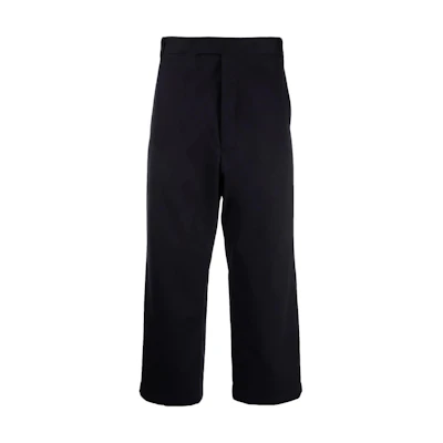THOM BROWNE FW22 Navy Blue Straight-Leg Ankle Pants MTU312-AF0055-415