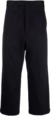 トムブラウン FW22 ネイビーブルー ストレートレッグ アンクルパンツ MTU312-AF0055-415 Order トムブラウン FW22 ネイビーブルー ストレートレッグ アンクルパンツ MTU312-AF0055-415