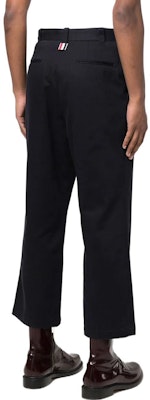 トムブラウン FW22 ネイビーブルー ストレートレッグ アンクルパンツ MTU312-AF0055-415 Shop トムブラウン FW22 ネイビーブルー ストレートレッグ アンクルパンツ MTU312-AF0055-415