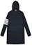 Lookbook THOM BROWNE FW22 Navy Blue Striped Hooded Long Sleeve Coat MOD013X-05411-415