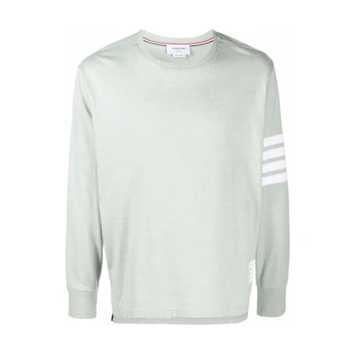 Thom Browne FW22 Pastel Green 4-Bar Stripe Crewneck Long Sleeve Tee MJS117A-06221-350