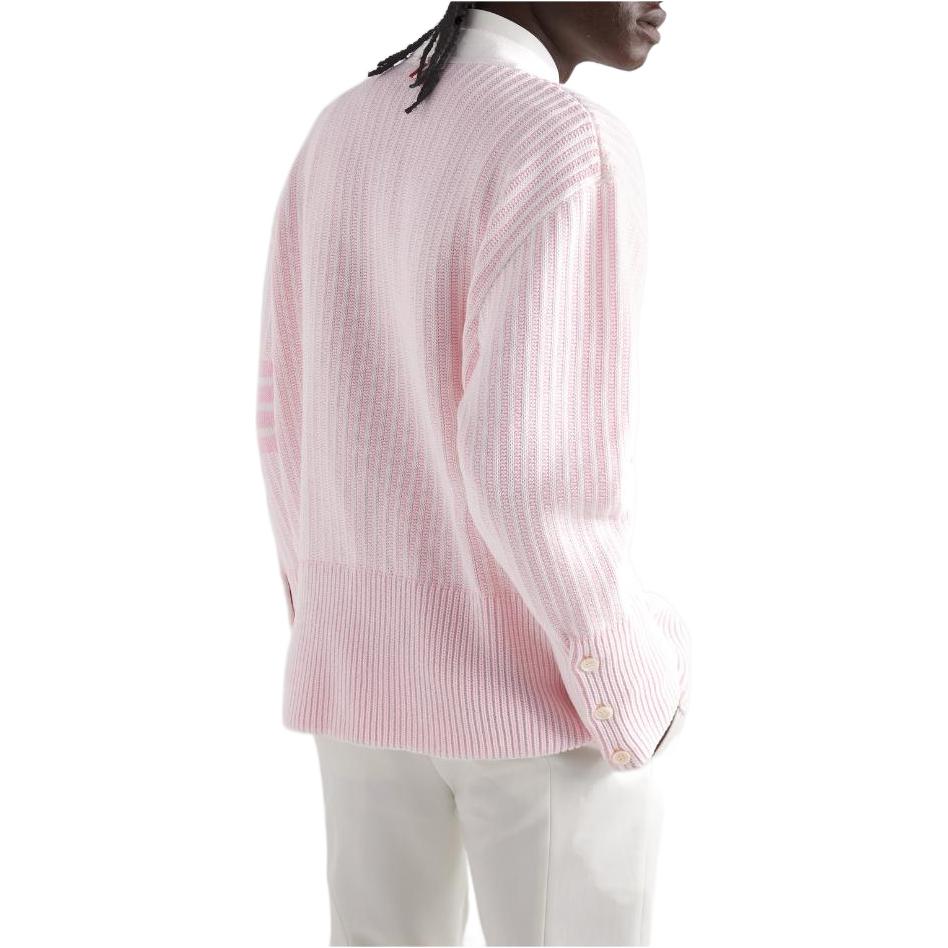 Thom Browne FW22  Pink Striped V-Neck Knit Cardigan JVM16264-09610-858 圖 4