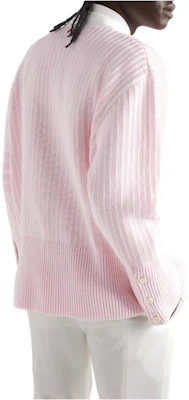 Thom Browne FW22 Pink Striped V-Neck Knit Cardigan JVM16264-09610-858 Shop Thom Browne FW22 Pink Striped V-Neck Knit Cardigan JVM16264-09610-858
