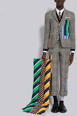 THOM BROWNE FW22 Celana Kotak-Kotak Hitam/Putih Model Lurus. MTC186A-F0108-980 Lookbook THOM BROWNE FW22 Celana Kotak-Kotak Hitam/Putih Model Lurus. MTC186A-F0108-980