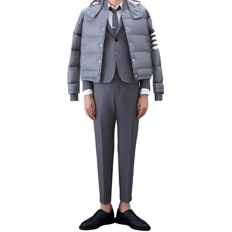 Thom Browne FW22  Slim Fit Grey Straight-Leg Casual Pants. MTC159-A00626-035 圖 6