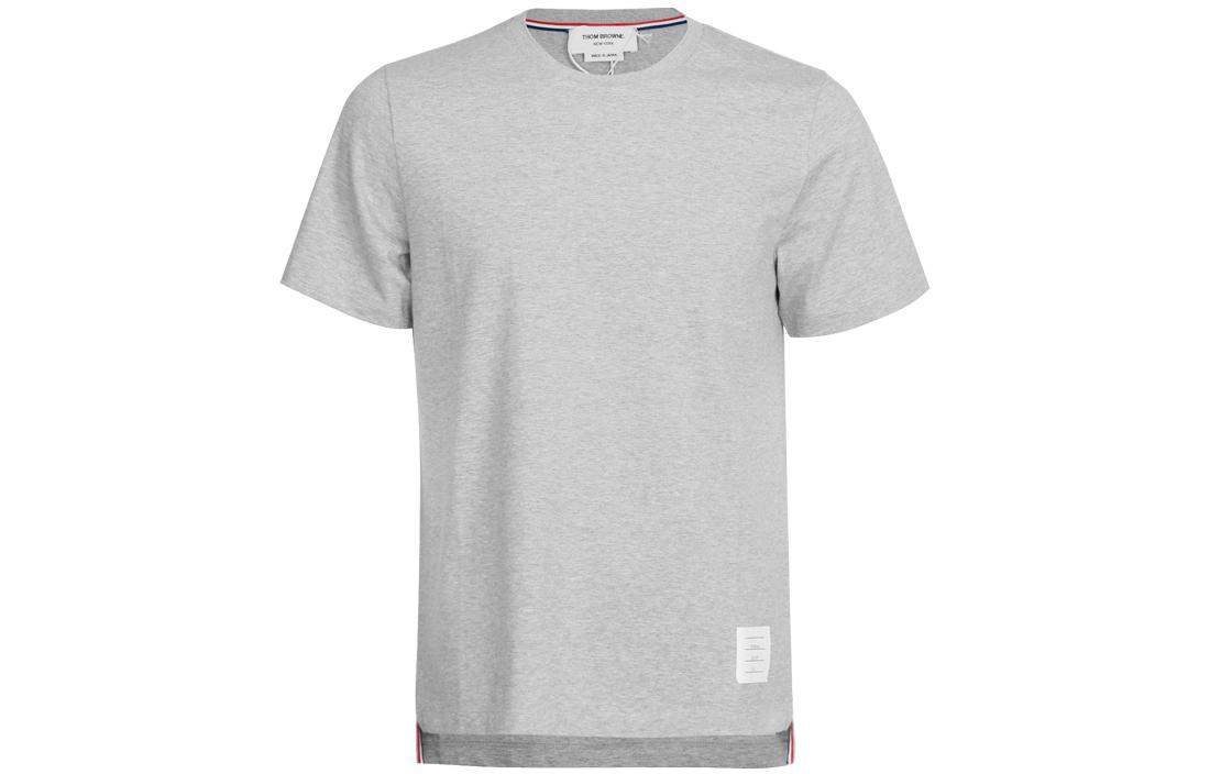 THOM BROWNE FW22  Solid Color Grey Crew Neck T-Shirt JH-MJS067A-00042-055