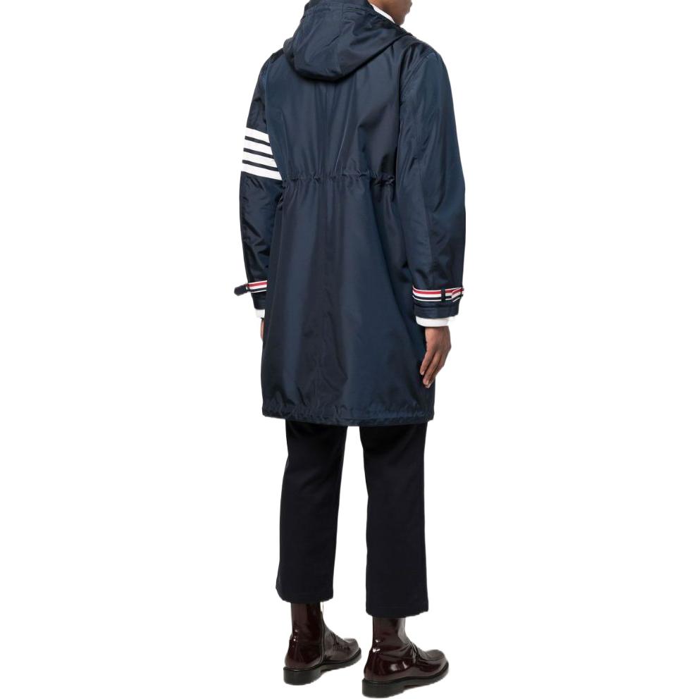 THOM BROWNE FW22  Solid Four-Stripe Hooded Mid-Length Jacket Blue MKJ089A-Y1018-415 圖 4