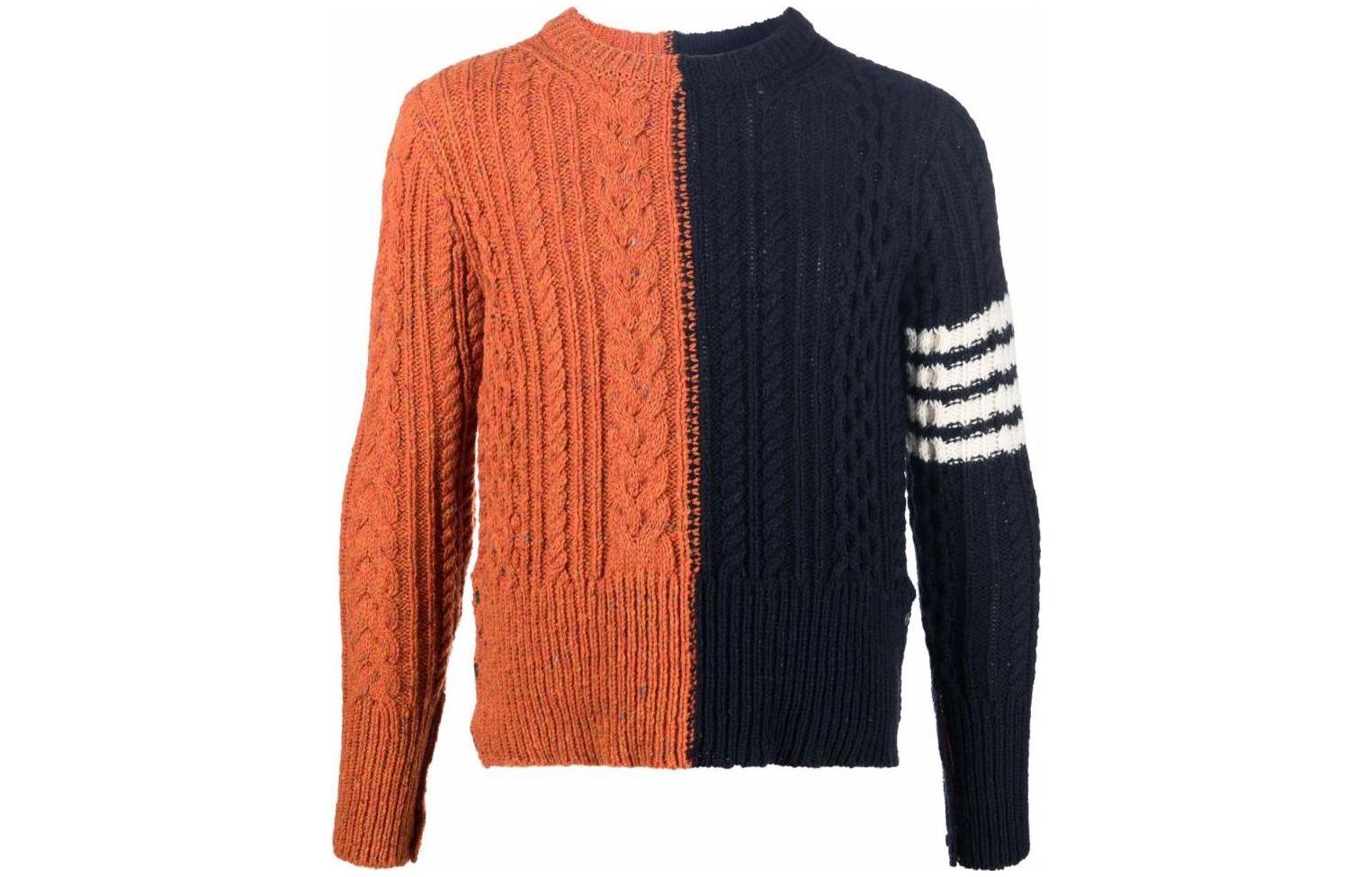 THOM BROWNE FW22  Striped Mohair Wool Knit Sweater Orange Red MKA411F-Y1506-825 圖 2