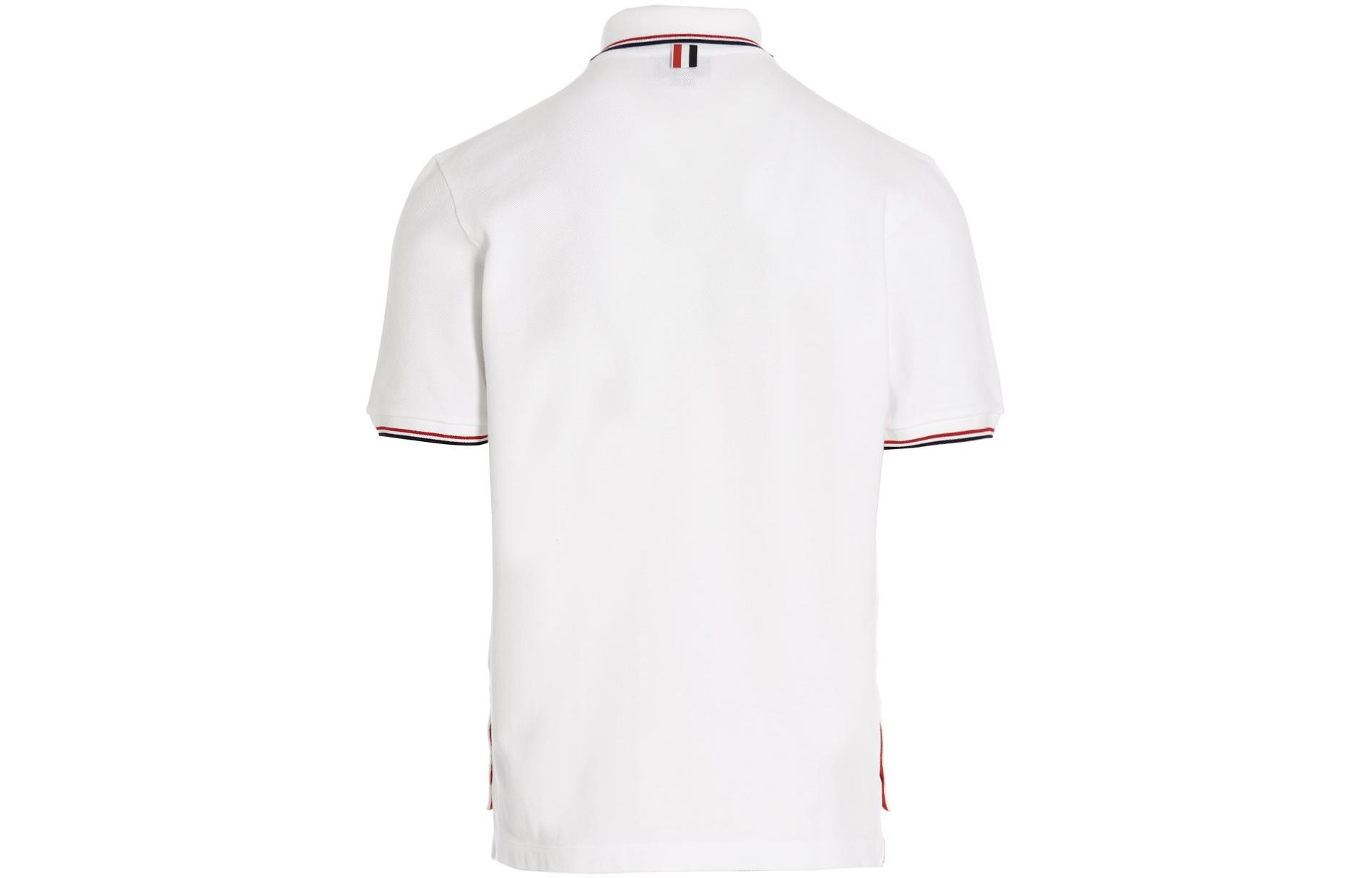 Lookbook 톰 브라운 FW22 화이트 클래식 스트라이프 엣지 폴로 셔츠 MJP156G-07975-100