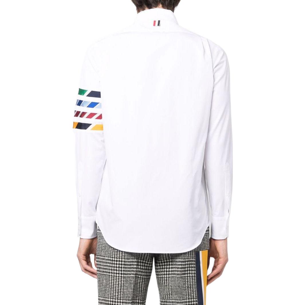 THOM BROWNE FW22  White Striped Casual Single-Breasted Shirt Long Sleeve MWL374A03113100 圖 5