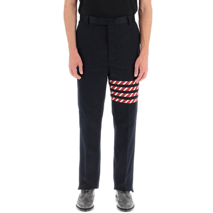 Lookbook 汤姆布朗 FW22 宽腿四条纹休闲裤 深蓝色 MTU316A-03788-415