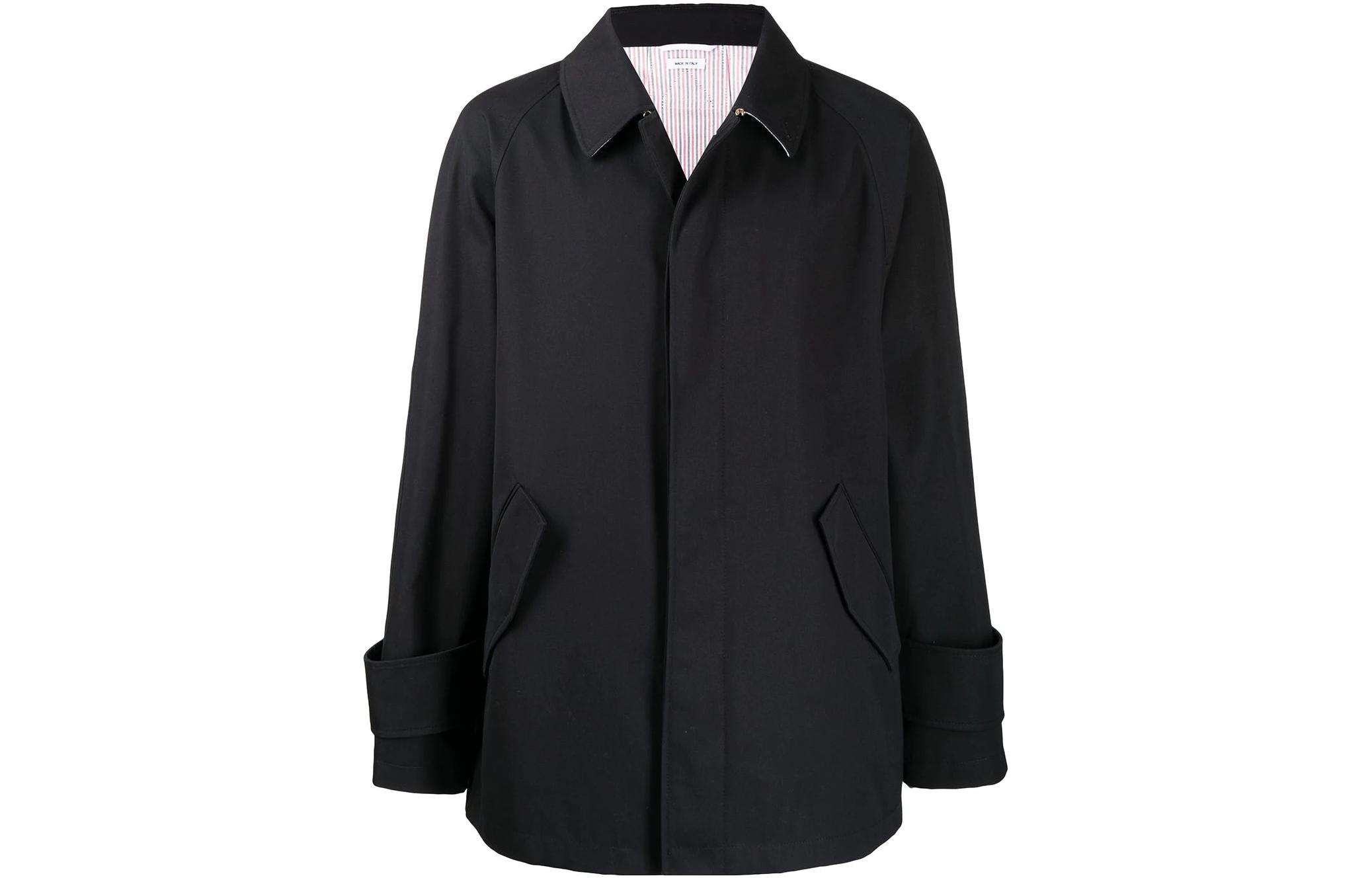 Thom Browne FW22 Black Long-Sleeve Jacket with Side Pocket Zipper MJO153A-06111-415